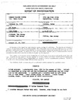 United States Civil Service Commission Report of Investigation