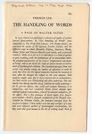 The handling of words: a page of Walter Pater by Vernon Lee (Violet Paget)